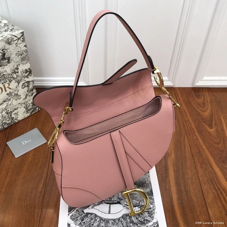 Cheap Saddle Dior Grained Pink Calfskin Bag 0716 Luxury